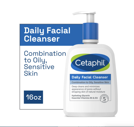 Cetaphil Daily Facial Cleanser Lotion for Combination to Oily, Sensitive Skin, 16 oz